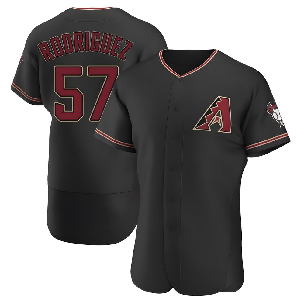 Johmsee A.Diamondbacks #57 Eduardo Rodriguez Player Black Alternate Stitched Jersey