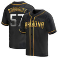 Johmsee A.Diamondbacks #57 Eduardo Rodriguez Player Black Golden Replica Alternate Stitched Jersey