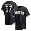 Johmsee A.Diamondbacks #57 Eduardo Rodriguez Player Black White Replica Alternate Stitched Jersey