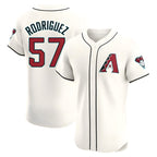 Johmsee A.Diamondbacks #57 Eduardo Rodriguez Player Cream Elite Home Stitched Jersey