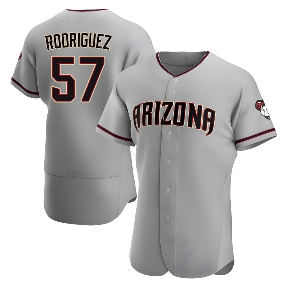 Johmsee A.Diamondbacks #57 Eduardo Rodriguez Player Gray Road Stitched Jersey