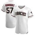 Johmsee A.Diamondbacks #57 Eduardo Rodriguez Player White Crimson Home Stitched Jersey
