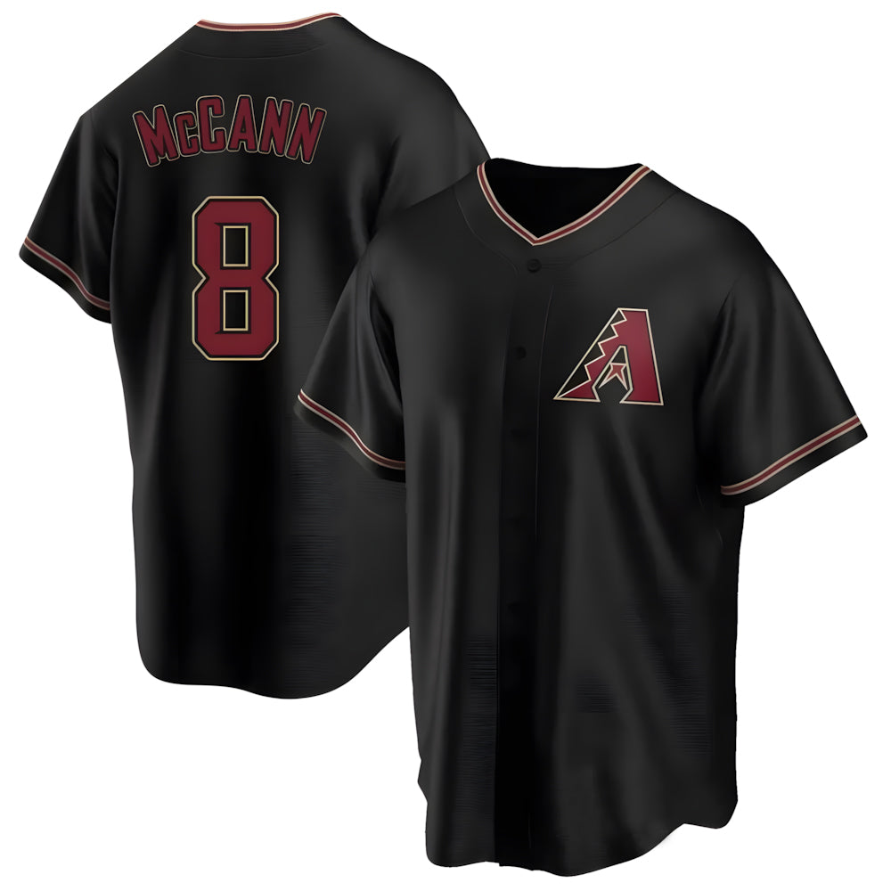 Johmsee A.Diamondbacks #8 James McCann Player Black Replica Alternate Stitched Jersey