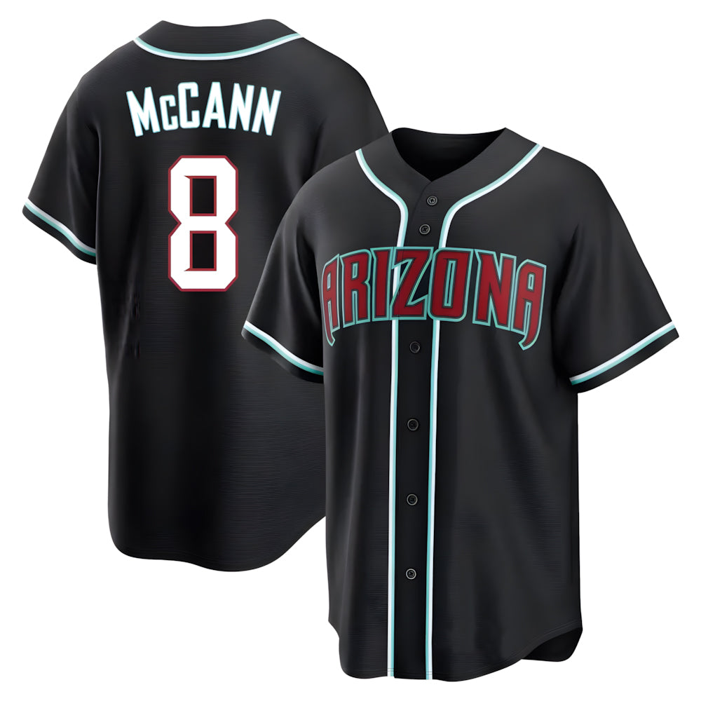 Johmsee A.Diamondbacks #8 James McCann Player Black Replica Fashion Out Stitched Jersey