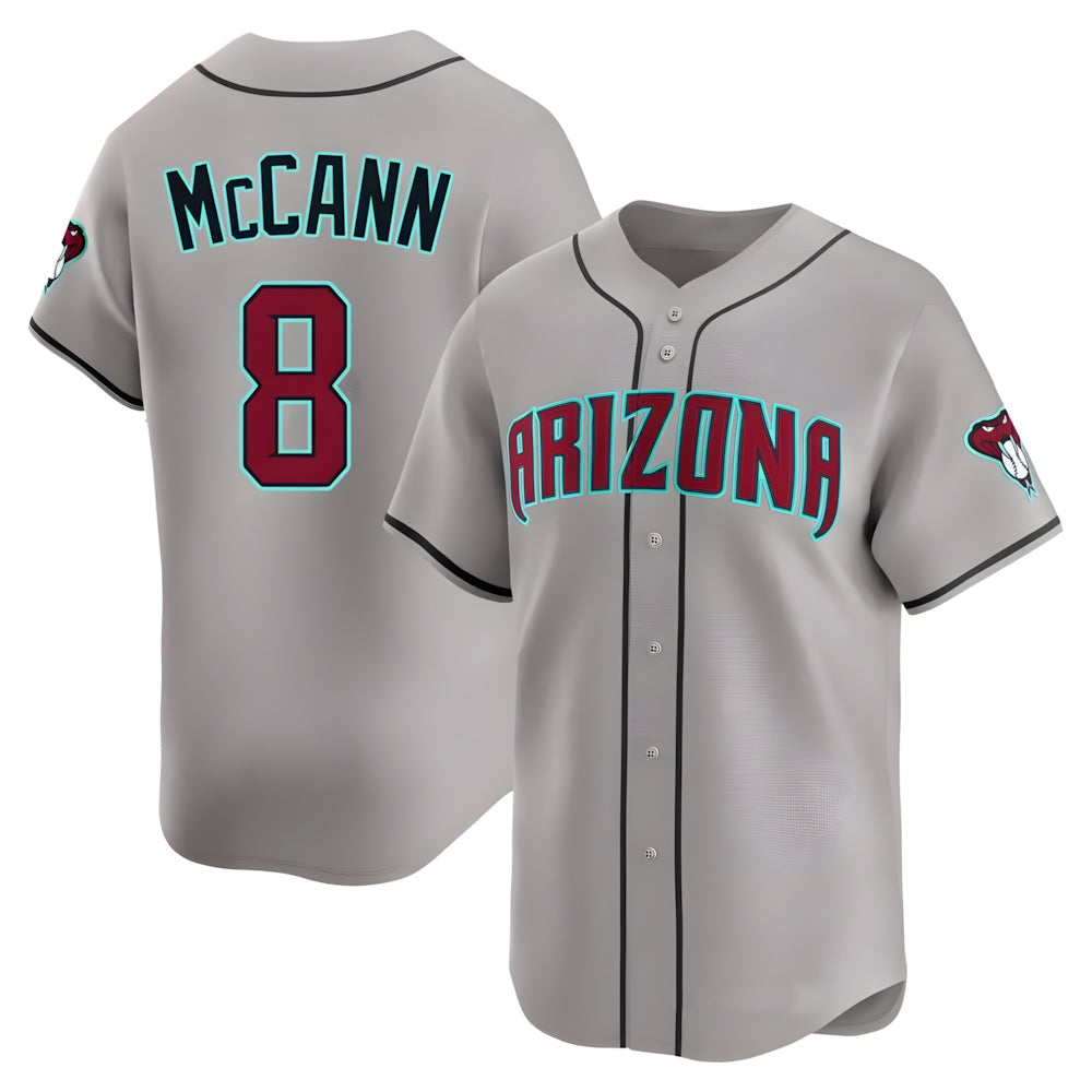 Johmsee A.Diamondbacks #8 James McCann Player Gray Limited Alternate Stitched Jersey