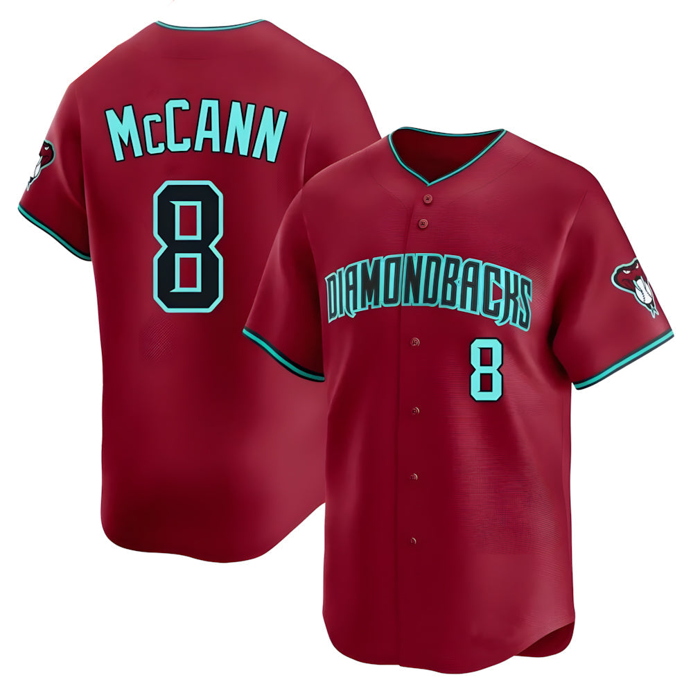 Johmsee A.Diamondbacks #8 James McCann Player Red Limited Alternate Stitched Jersey