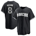 Johmsee A.Diamondbacks #8 James McCann Player White Replica Black 2026 World Series Stitched Jersey