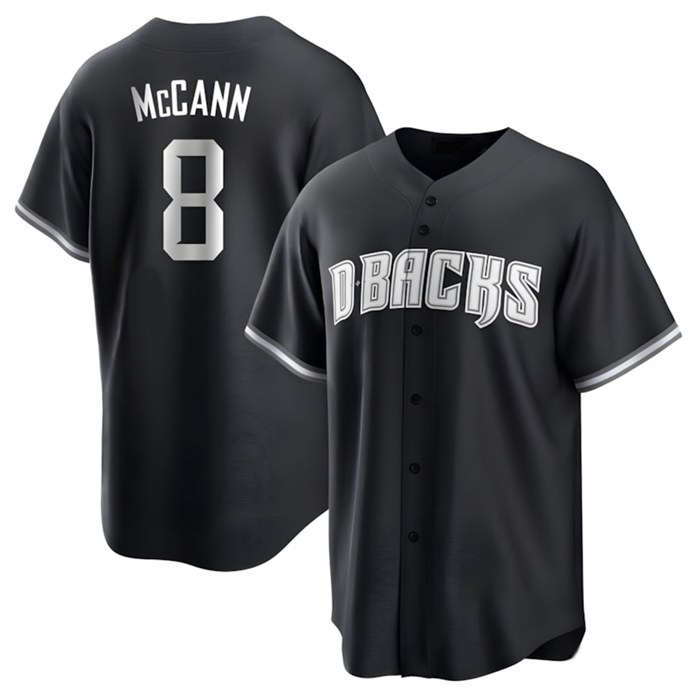 Johmsee A.Diamondbacks #8 James McCann Player White Replica Black 2026 World Series Stitched Jersey