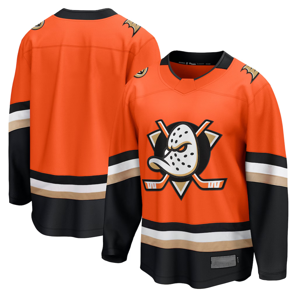 Johmsee A.Ducks Orange Home Breakaway Jerseys