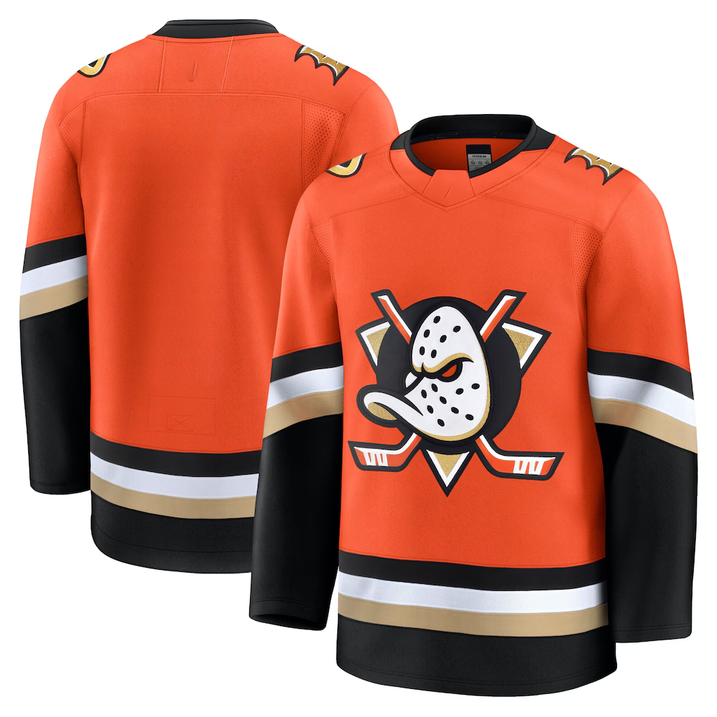 Johmsee A.Ducks Orange Home Premium Jerseys