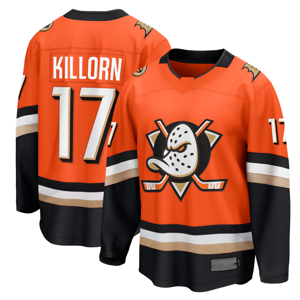 Johmsee A.Ducks #17 Alex Killorn Orange Home Breakaway Jerseys