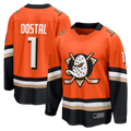 Johmsee A.Ducks #1 Lukas Dostal Orange Home Breakaway Jerseys