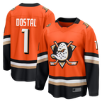 Johmsee A.Ducks #1 Lukas Dostal Orange Home Breakaway Jerseys