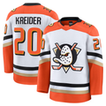 Johmsee A.Ducks #20 Chris Kreider White Away Premium Jerseys