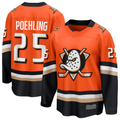 Johmsee A.Ducks #25 Ryan Poehling Orange Home Breakaway Jerseys