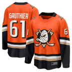 Johmsee A.Ducks #61 Cutter Gauthier Orange Home Breakaway Jerseys