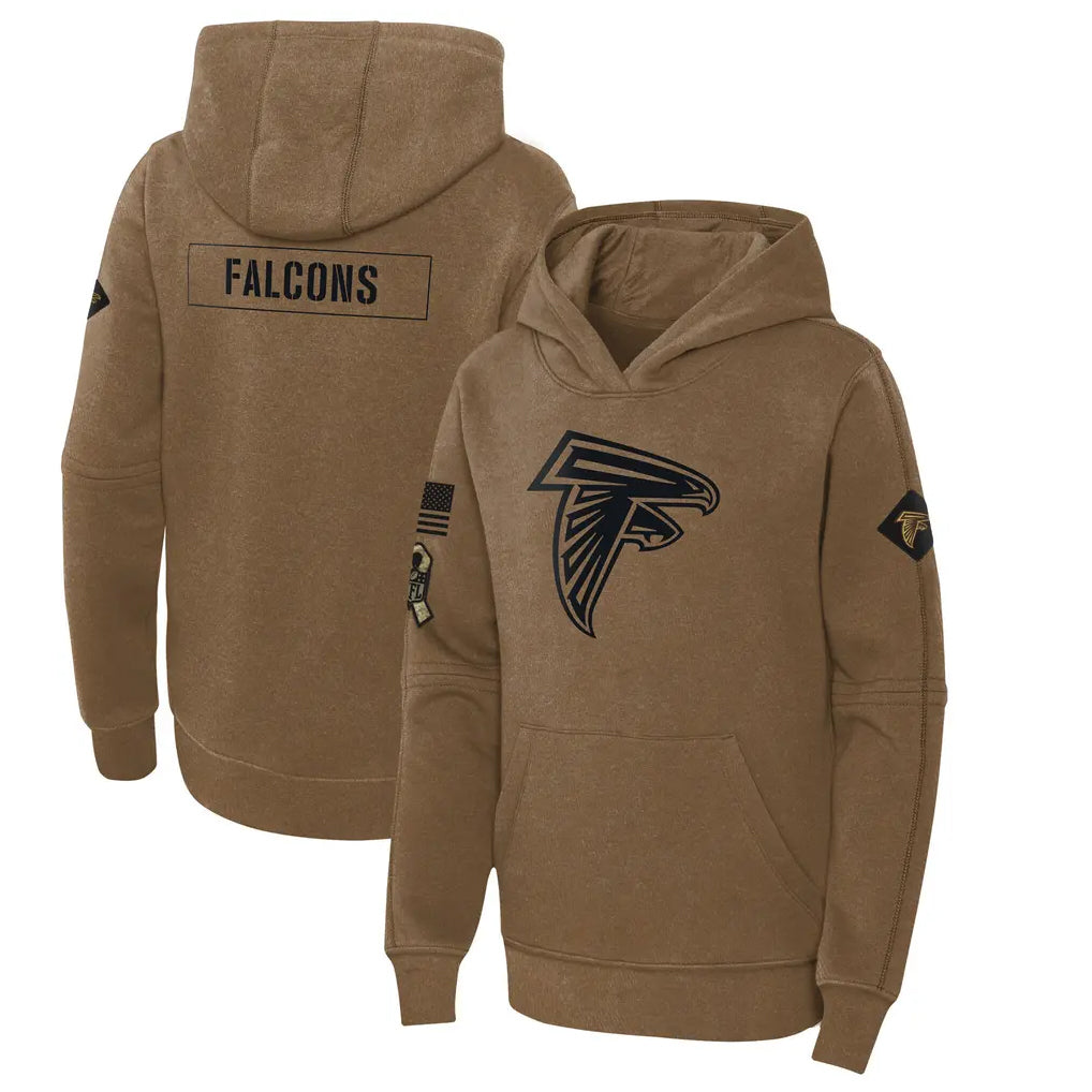 Johmsee A.Falcons Brown Salute to Service Limited Hoodie Blank Player Stitched Jerseys