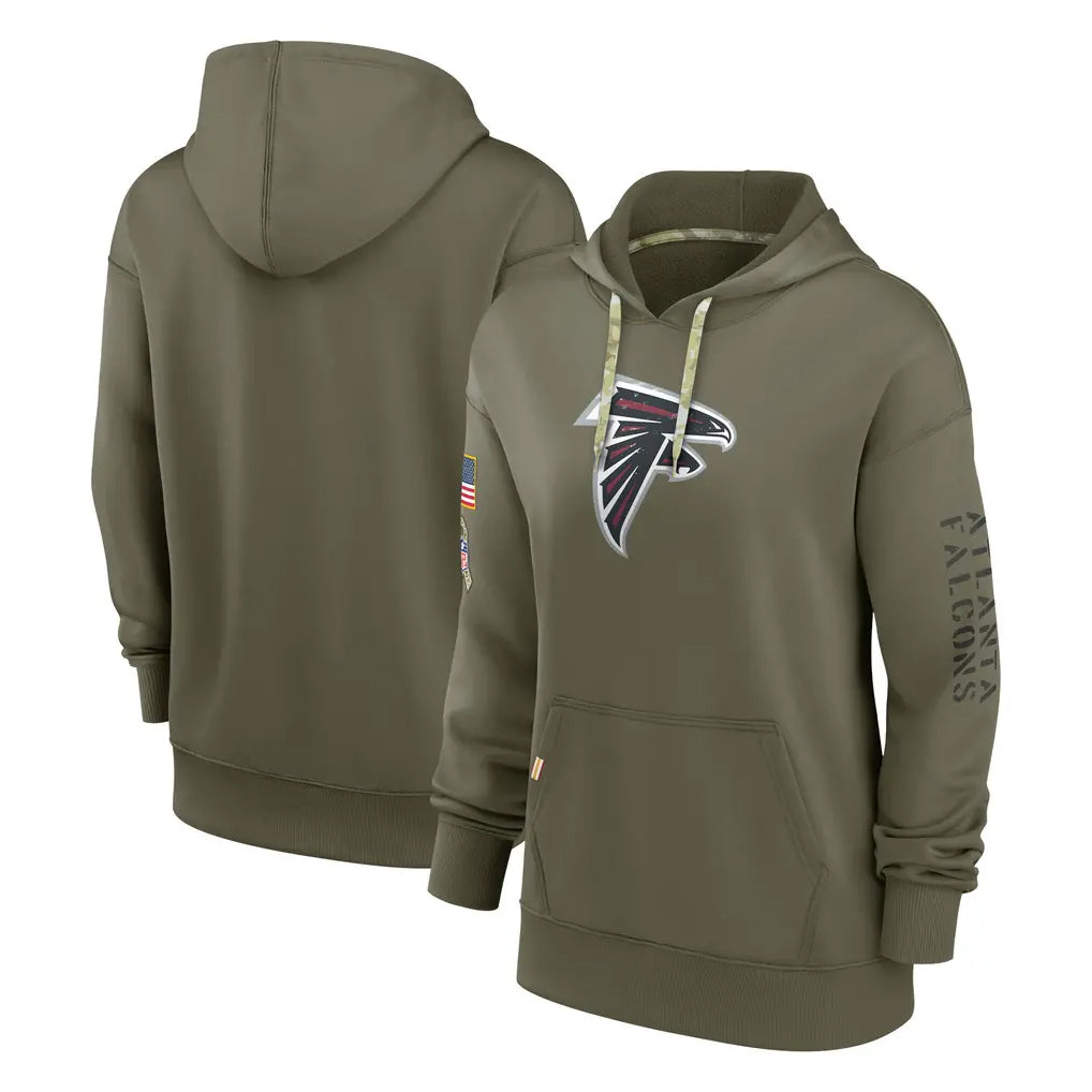 Johmsee A.Falcons Olive 2025 Salute to Service Pullover Hoodie Blank Player Stitched Jerseys