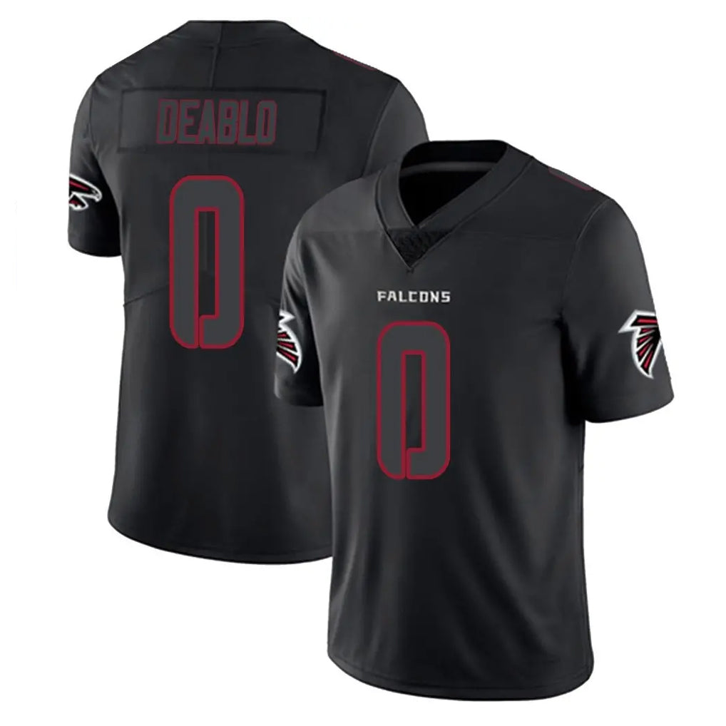 Johmsee A.Falcons #0 Divine Deablo Player Black Impact Limited Game Stitched Jerseys