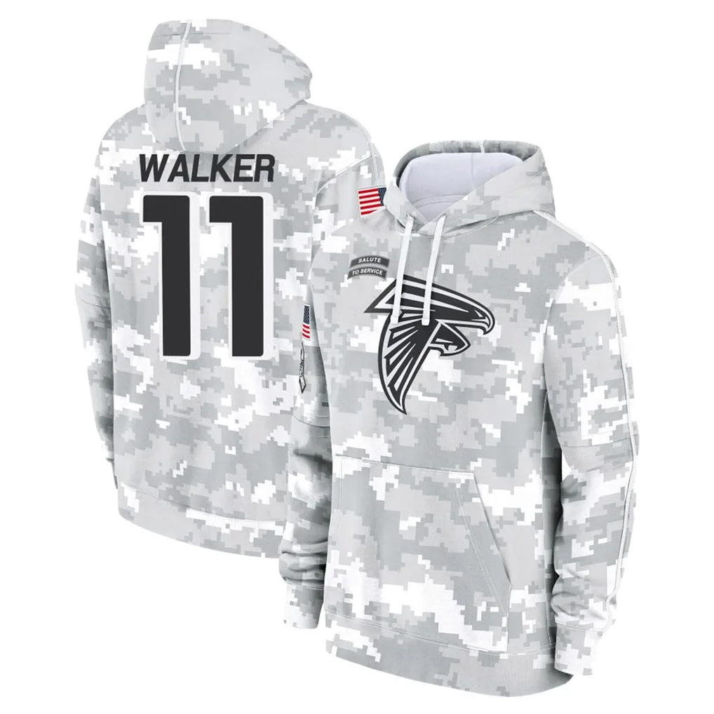 Johmsee A.Falcons #11 Jalon Walker Player Arctic Camo Salute to Service Limited Hoodie Stitched Jerseys