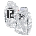 Johmsee A.Falcons #12 Avieon Terrell Player Arctic Camo Salute to Service Limited Hoodie Stitched Jerseys