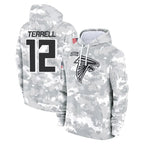 Johmsee A.Falcons #12 Avieon Terrell Player Arctic Camo Salute to Service Limited Hoodie Stitched Jerseys