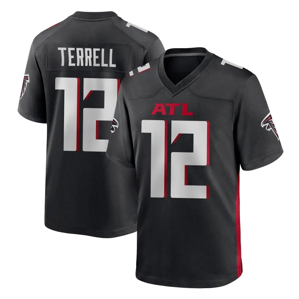 Johmsee A.Falcons #12 Avieon Terrell Player Black Home Game Stitched Jerseys