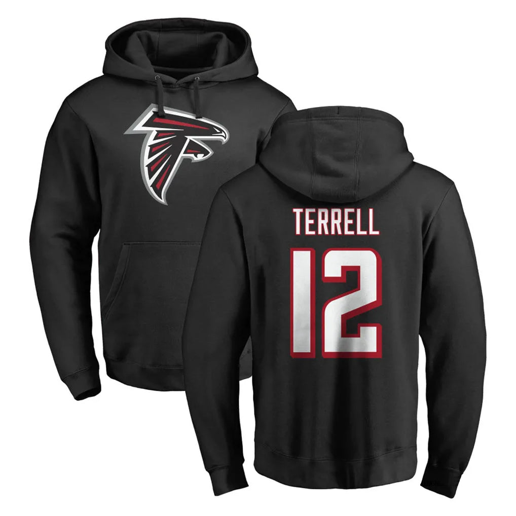 Johmsee A.Falcons #12 Avieon Terrell Player Black Salute to Service Hoodies Stitched Jerseys