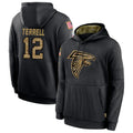 Johmsee A.Falcons #12 Avieon Terrell Player Black Salute to Service Limited Black Hoodie Stitched Jerseys