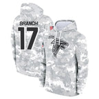 Johmsee A.Falcons #17 Zachariah Branch Player Arctic Camo Salute to Service Limited Hoodie Stitched Jerseys