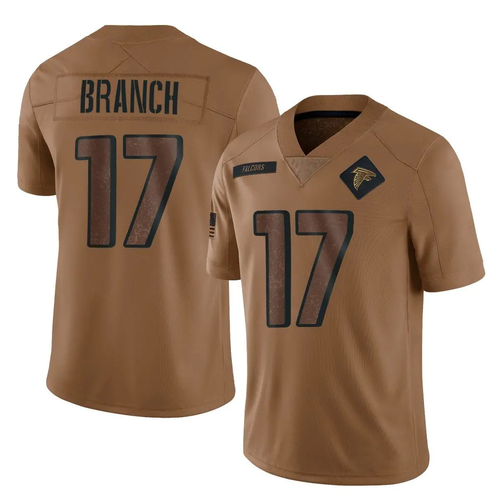 Johmsee A.Falcons #17 Zachariah Branch Player Brown Salute To Service Limited Stitched Jerseys