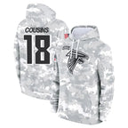 Johmsee A.Falcons #18 Kirk Cousins Player Arctic Camo Salute to Service Limited Hoodie Stitched Jerseys