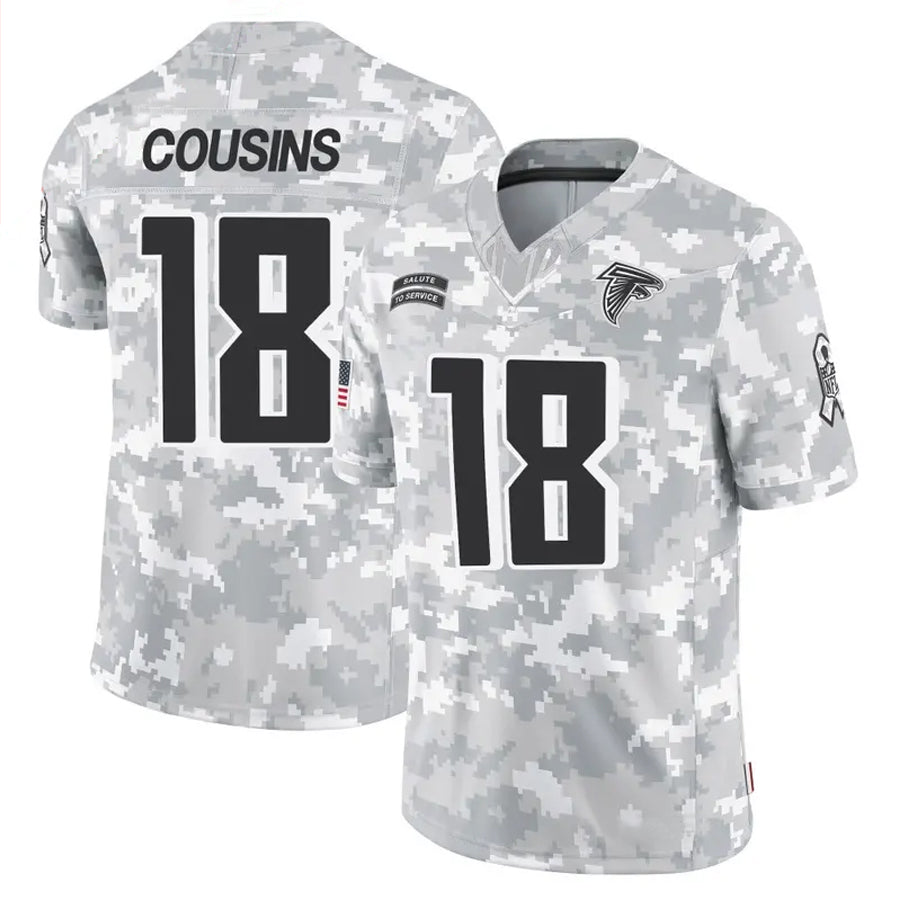 Johmsee A.Falcons #18 Kirk Cousins Player Arctic Camo Salute to Service Limited Stitched Jerseys