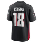 Johmsee A.Falcons #18 Kirk Cousins Player Black Home Game Stitched Jerseys