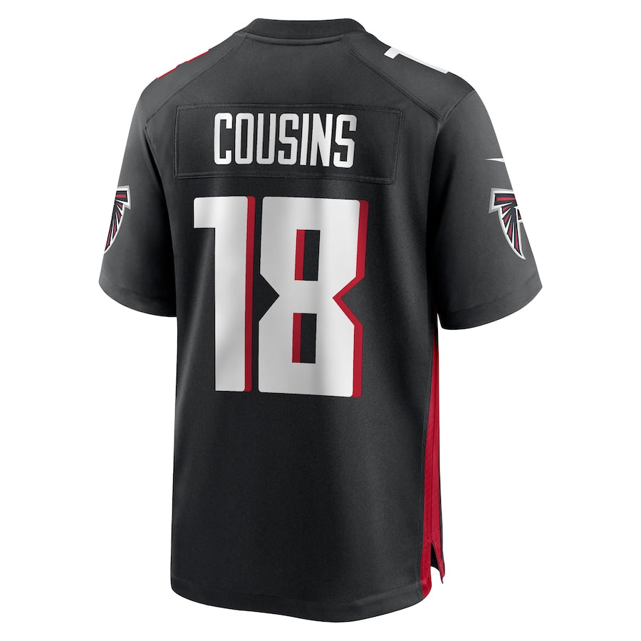 Johmsee A.Falcons #18 Kirk Cousins Player Black Home Game Stitched Jerseys