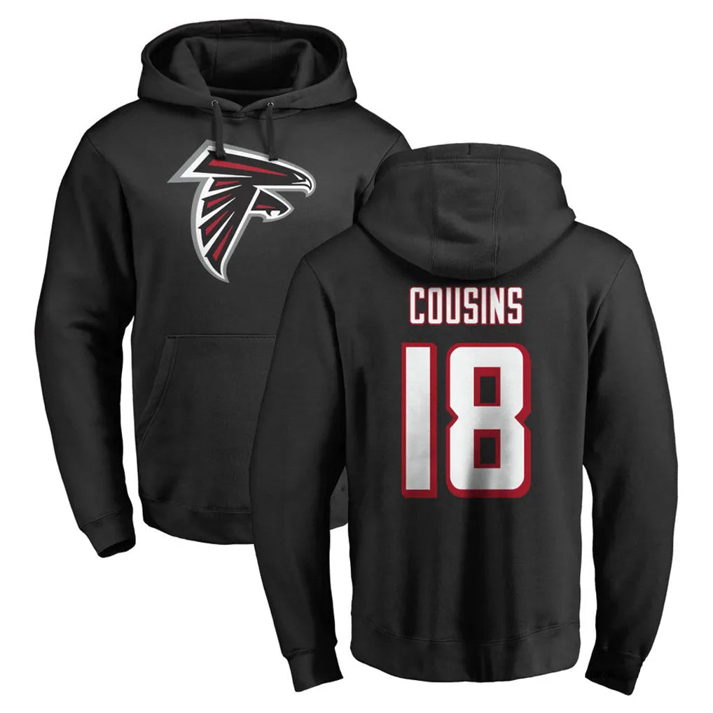 Johmsee A.Falcons #18 Kirk Cousins Player Black Salute to Service Hoodies Stitched Jerseys