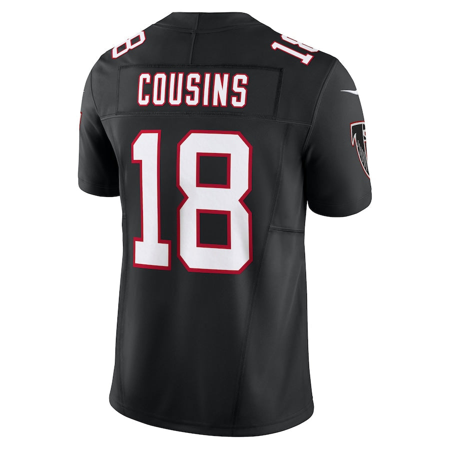 Johmsee A.Falcons #18 Kirk Cousins Player Black Vapor F.U.S.E. Limited Home Game Stitched Jerseys