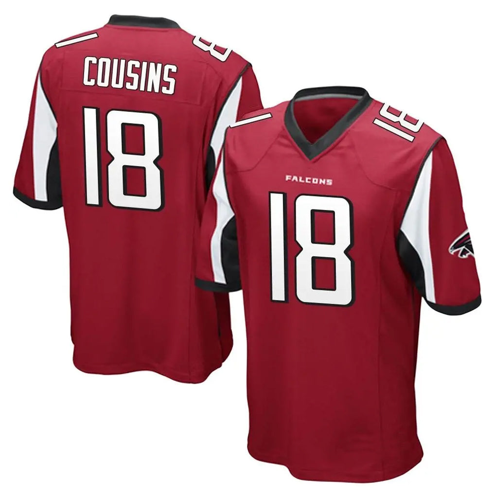 Johmsee A.Falcons #18 Kirk Cousins Player Red Color Vapor Home Game Stitched Jerseys