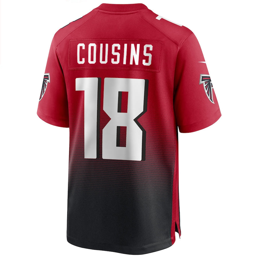 Johmsee A.Falcons #18 Kirk Cousins Player Red Home Game Stitched Jerseys
