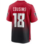 Johmsee A.Falcons #18 Kirk Cousins Player Red Home Game Stitched Jerseys