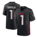 Johmsee A.Falcons #1 Tua Tagovailoa Player Black Home Game Stitched Jerseys