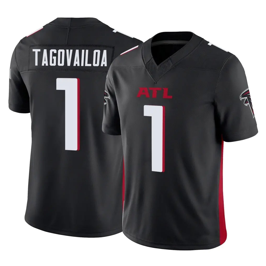 Johmsee A.Falcons #1 Tua Tagovailoa Player Black Vapor F.U.S.E. Limited Home Game Stitched Jerseys
