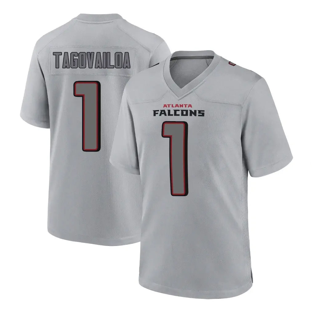 Johmsee A.Falcons #1 Tua Tagovailoa Player Gray Fashion Home Game Stitched Jerseys