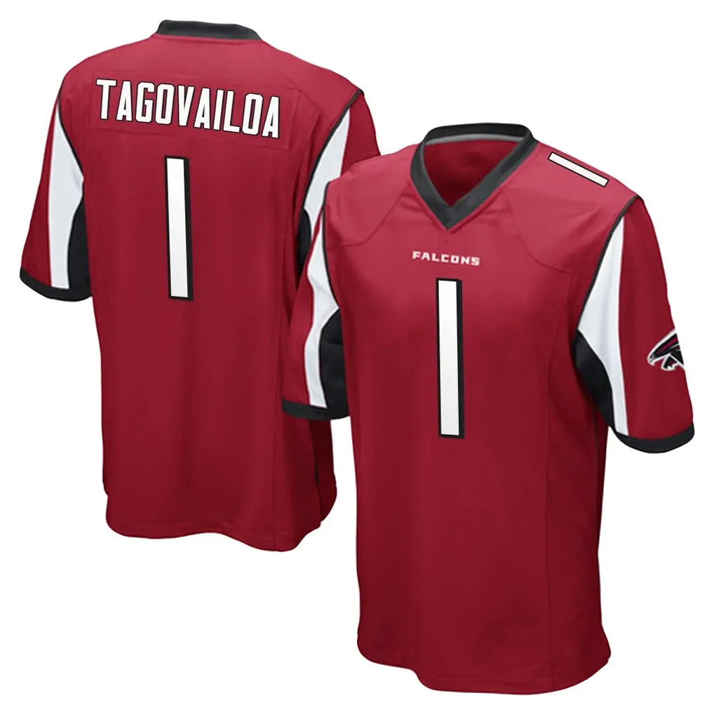 Johmsee A.Falcons #1 Tua Tagovailoa Player Red Color Vapor Home Game Stitched Jerseys