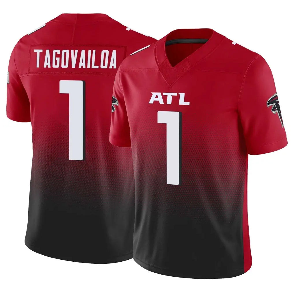 Johmsee A.Falcons #1 Tua Tagovailoa Player Red Vapor F.U.S.E. Limited Home Game Stitched Jerseys