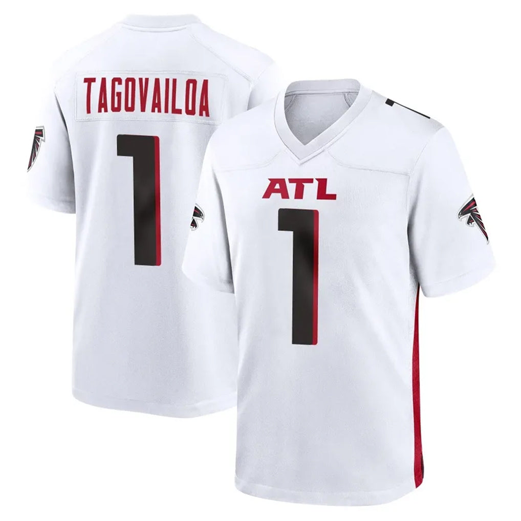 Johmsee A.Falcons #1 Tua Tagovailoa Player White Home Game Stitched Jerseys
