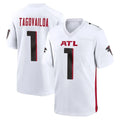 Johmsee A.Falcons #1 Tua Tagovailoa Player White Home Game Stitched Jerseys
