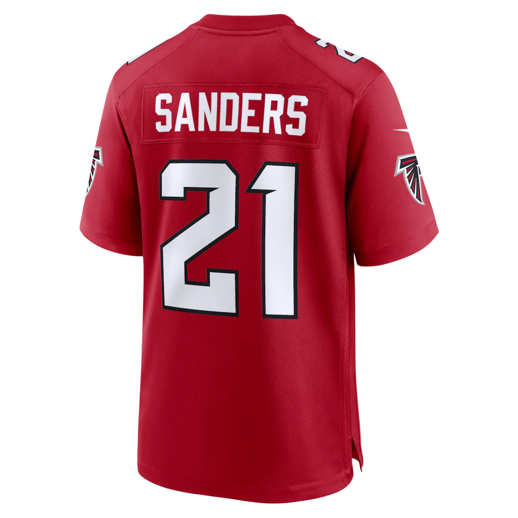 Johmsee A.Falcons #21 Deion Sanders Red Retired Player Game Stitched Jerseys
