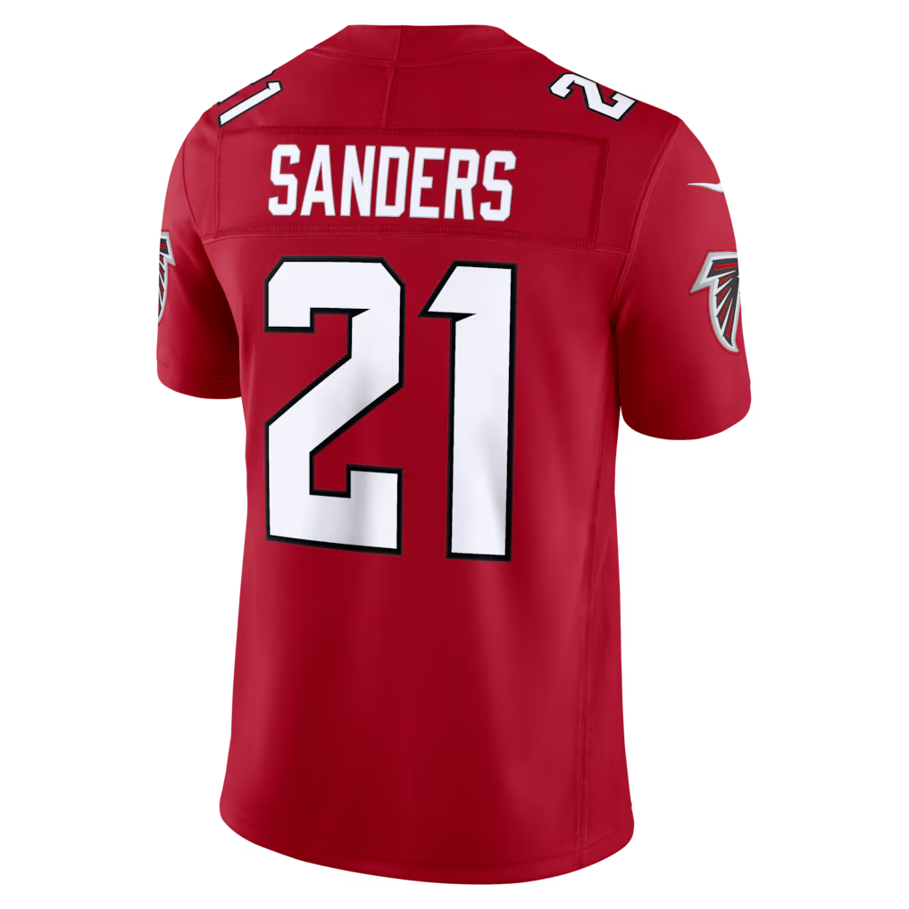 Johmsee A.Falcons #21 Deion Sanders Red Vapor F.U.S.E. Stitched Retired Limited Jerseys