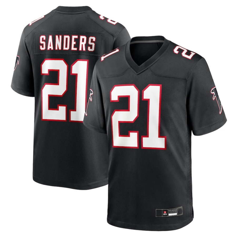 Johmsee A.Falcons #21 Deion Sanders Black Player Game Stitched Jerseys